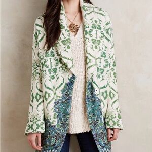 Anthropologie Moth Sugar Pine Sweater Coat
